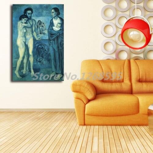 Pablo Picasso Blue Period La View 1903 Canvas Posters Prints Wall Art Painting Decorative Picture Modern Home Decoration Artwork