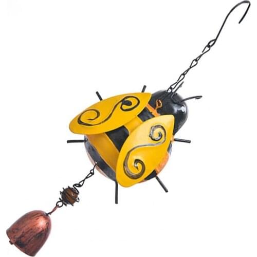 Bee Windchime Small Lovely Ornamental Bees Wind Chime with Hook Hanging Bell Eco-friendly Honeybee Garden Windbell Home Decor