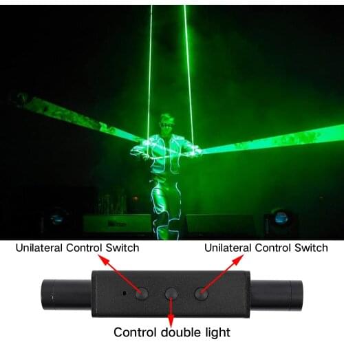 Rechargeable Mini Handheld Green Laser Sword Light Double-headed Laser Projector Dance Effect Stage Light For Bar Dj Show