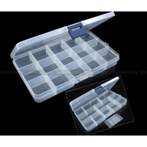 15 Cells Compartment Plastic Storage Box Case for Screws Nail Tips Tiny Stuff Container