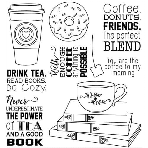 Tea and book Transparent Clear Silicone Stamp/Seal for DIY scrapbooking/photo album Decorative clear stamp A1297