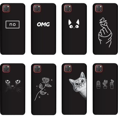 QAQsam Silicone Cover For Huawei Honor 9S DUA-LX9 Case Painting Flower Cat Moon Matte Phone Cases Funda
