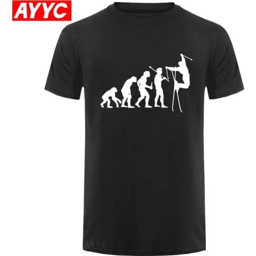 Cross country Ski Evolution Funny Nordic Skiing T shirt Top Quality Tees Summer Mens Fashion T Shirt Cheap Wholesale
