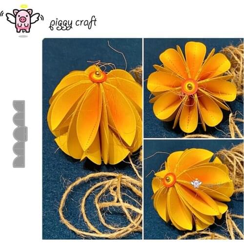 Piggy Craft metal cutting dies cut die mold Folded flower decoration Scrapbook paper craft knife mould blade punch stencils dies