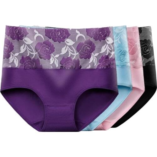 3Pcs Abdominal Underwear Womens Panties Cotton High Waist Slimming Shapewear Female Briefs Girls Plus Size Underwear For Women