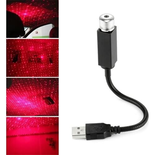 USB Car Interior Atmosphere Starry Sky Lamp Ambient Star Light LED Projector