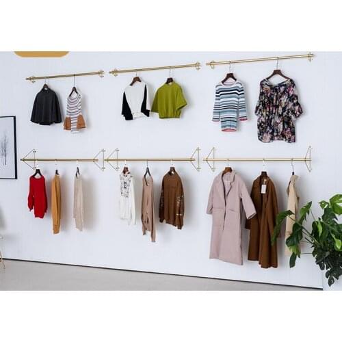 Clothing store clothes rack display shelf