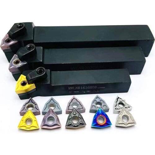 External turning tool holder MWLNR2020K08 MWLNR1616H08 MWLNR2525M08 + 10PCS WNMG080408 Carbide cutting tool turning tool WNMG