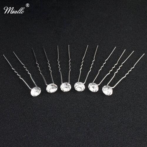 Miallo 6pcs/lot Rhinestone Hairpins for Hair Wedding Jewelry Accessories Bridal Hair Fork Hairpieces Hairstylist for Women