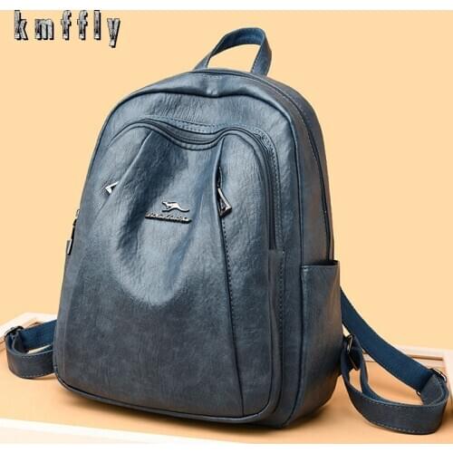 Women Leather Backpacks For Girls Sac A Dos Femme School Bags For Girls Ladies Large Capacity Backpack Casual Daypack Female NEW