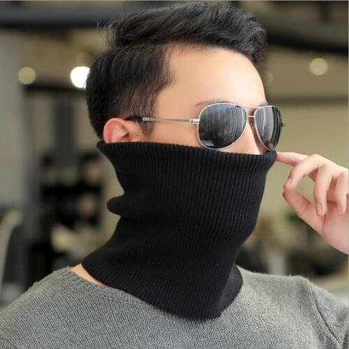 Winter Men Warm Knitted Ring Scarves Thick Elastic Knit Mufflers Children Neck Warmer Boys Plush Scarf Collar Warm Windproof