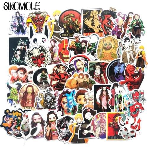 50pcs Demon Slayer: Kimetsu No Yaiba Anime Sticker Cute PVC Graffiti Stickers Suitcase Luggage Guitar For Children Toys F3