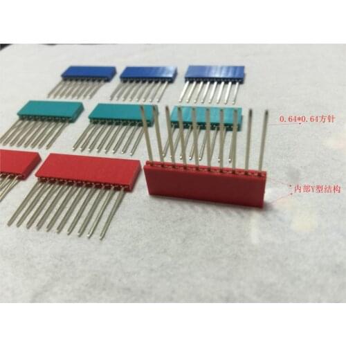 10pcs x 4Pin 6Pin 8Pin 10Pin 11mm 15mm Red Blue Yellow PC104 Female Pin Header Strip Stackable Header Connector