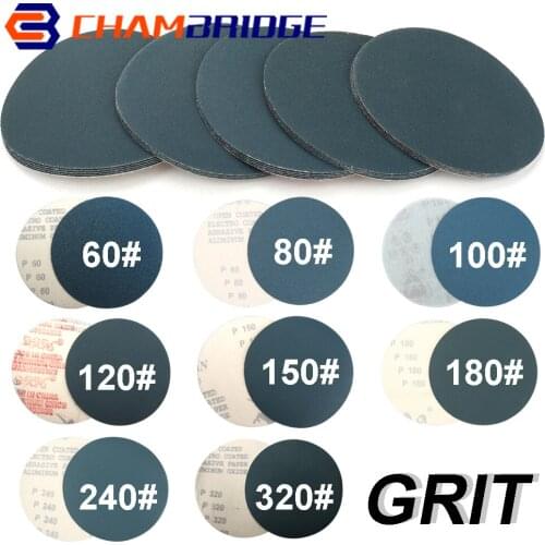 100mm 125mm Aluminum Oxide Sandpaper Sanding Discs Hook Loop Grits 60-400 Sandpaper Disk For Stone, Furniture Polishing 10-50Pcs