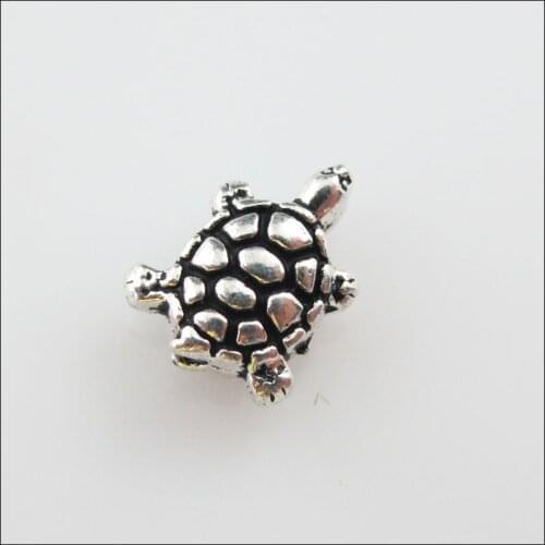 35 New Charms Tibetan Silver Tone Lovely Tiny Tortoise Spacer Beads 8x10mm