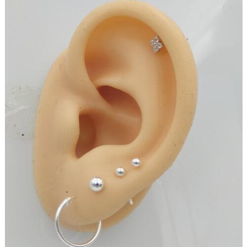 5pcs/Set 925 Sterling silver tiny ball ear stud flower earring Helix Cartilage Tragus Piercing Jewelry