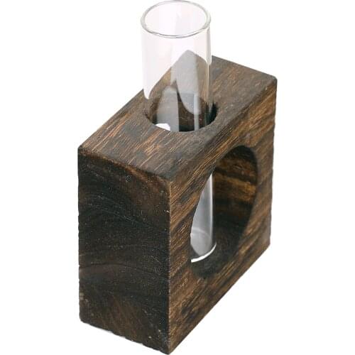 6Pcs Single Test Tube Glass Vase Watering Plants Planter Flower Pots Garden