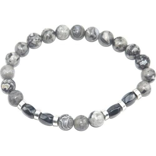 8mm bohemian multicolor Agate beads Chakra Reiki Buddha Yoga Bracelet elastic adjustable Volcanic Stone Bangles bjm3