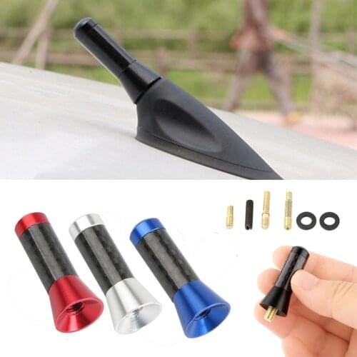 3.5cm Car Carbon Fiber Short Antenna Universal Auto Roof Red Blue Silver Antenna Set Car Accessories