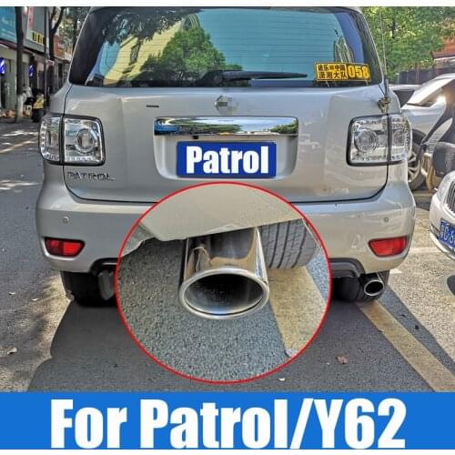 Car Accessories Rear Tail pipes Trims Tail Pipes Decorative Stickers Muffler Exhaust Throat For Nissan Patrol Y62