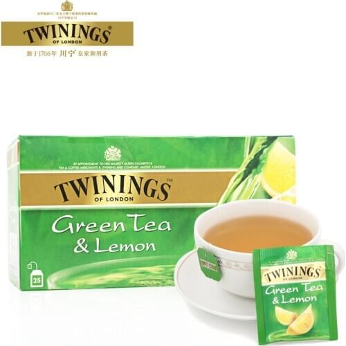 Free shipping Twinings British Twinings Lemon Green Tea Bag 25 Pieces Fruity Tea Bag Honey Lemon Green Tea