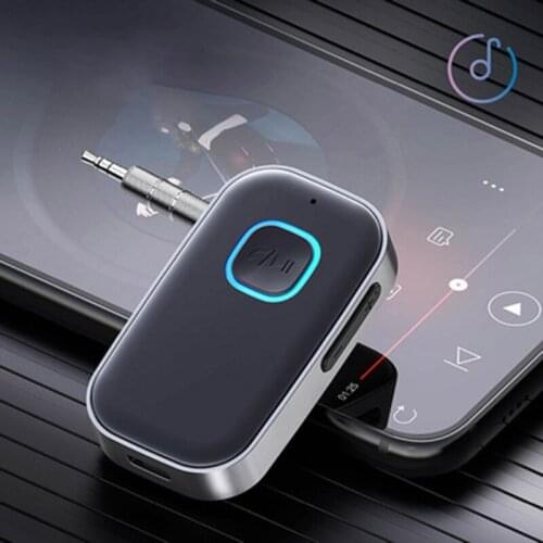 Bluetooth-compatible 5.0 AUX Adapter for Car Noise Cancelling Music Receiver for Home Stereo-Headphones Hands-Free Calls