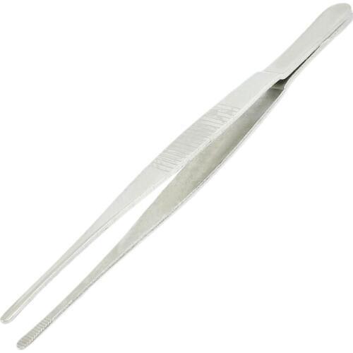 GTBL 5.5" Long Silver Tone Stainless Steel Round Tip Tweezers