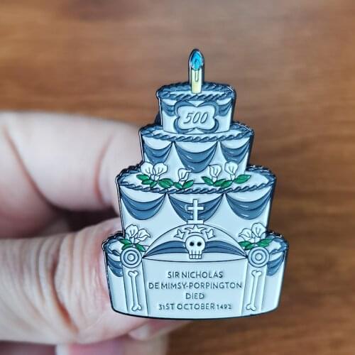 Death cake enamel pin