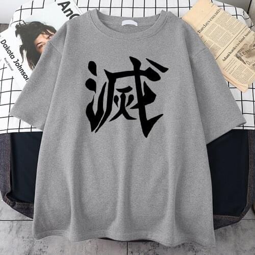 Black Demon Slayer Extinguish Prints Mens T Shirt Cool Quality Tshirt Creativity S-Xxxl T-Shirts Vogue Oversize Mens Clothing