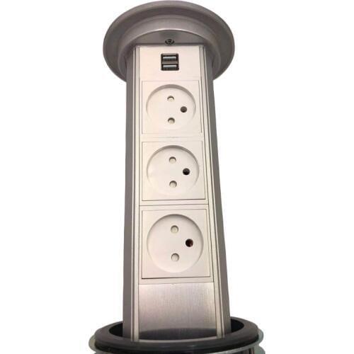 Israel type Multimedia Desktop socket Touch Screen automatic electric lift kitchen Power outlets hidden smart USB charging