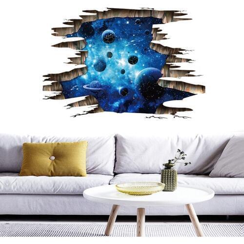 JX-LCLYL 3D Galaxy Floor Wall Sticker Mural Decals Vinyl Art Living Room Decor Removable