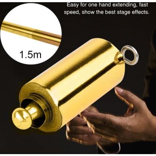 1.1m/1.3m/1.5m Magi c Pocket Staff Portable Metal Martial Arts metal staff retractable Appearing Cane Trick Accessory
