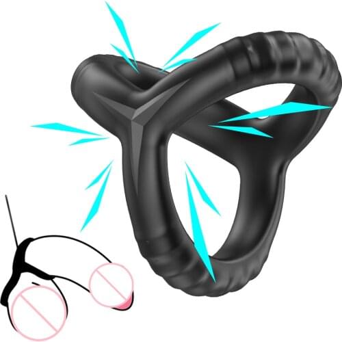 Penis Rings Chastity Cage Triangle Cock Rings for Men Erotic Delay Ejaculation Erotic Sex Toys Soft Triangle-Shaped Sex Shop