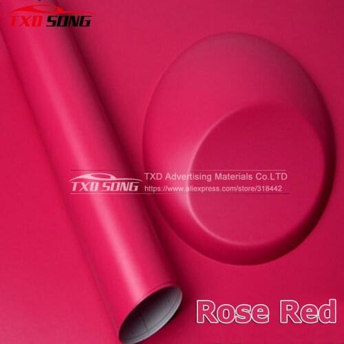 10/20/30/40/50/60X152CM/Lot Rose Red Matt Vinyl Sticker Matt car wrap vinyl film with air drains for car body decoration