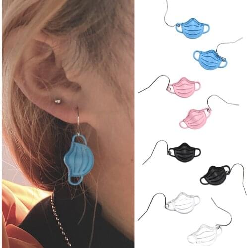 Fashion Funny Cute Dangle Drop Earrings Korean Style Cool Designer Earrings Cherry Flowers Christmas Mask Shape Earrings Women