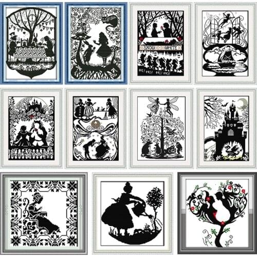Fairy Tales Stamped Cross Stitch Kits Joy Sunday Flower Printed 11CT 14CT Print Counted Printing Craft Embroidery Needlework Set