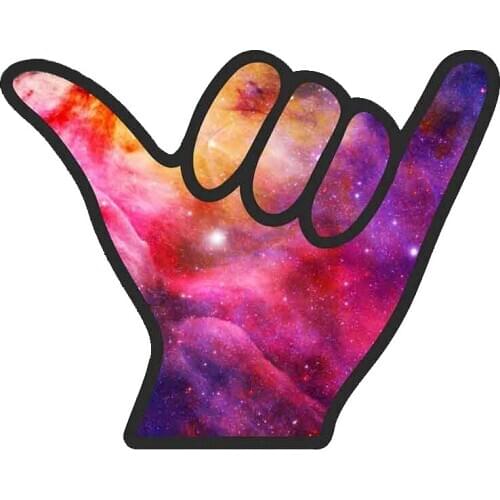 13cm x 13cm for Shaka Surfer Hand Funny Car Stickers Cartoon Oem RV VAN 3D DIY Fine Decal JDM Vinyl Car Wrap Truck