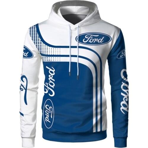 2021 New Year 3D Digital Printing Ford Logo Hoodie Casual Fashion Harajuku Hoodie