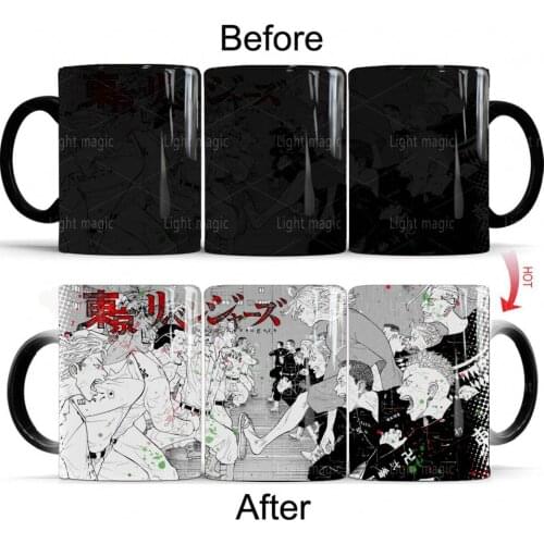 2021 Summer New Anime Tokyo Revengers Coffee Mug 350Ml Heat Sensitive Color Changing Coffee Mug Best Friends Birthday Mug