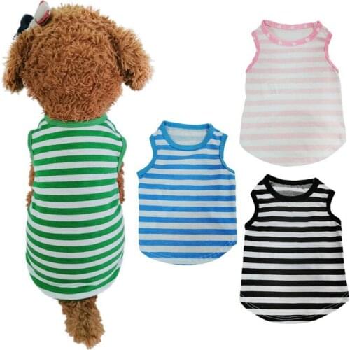 New Summer Striped Dog Shirt Cotton Pet Vest Comfortable Puppy Chihuahua T-shirt Breathable Dog Clothes Pet Supplies