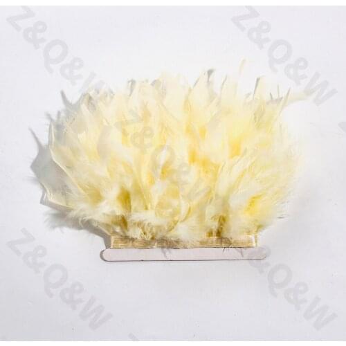New style 10-15CM (4-6 inches) turkey feathers dyed in beige to make a 2-10m cloth edge holiday dress skirt decoration