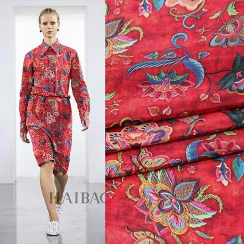 New inkjet silk crepe de chine fabric 12mm shirt cheongsam T-shirt dress silk fabric wholesale silk cloth 138cm