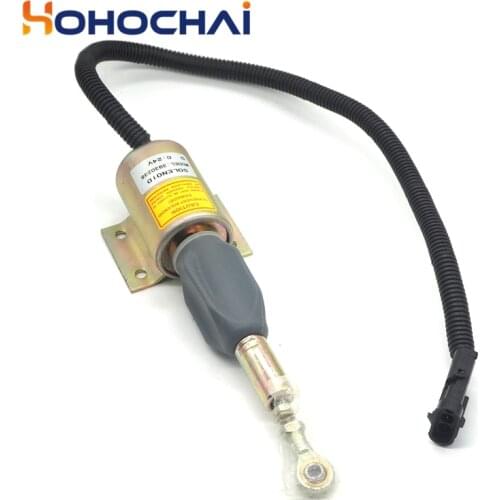 Stop Solenoid 3930235 SA4348-12 3930236 SA-4348-24 Excavator Generator Cummins Engine Fuel Shutoff Solenoid Valve 12v/24v
