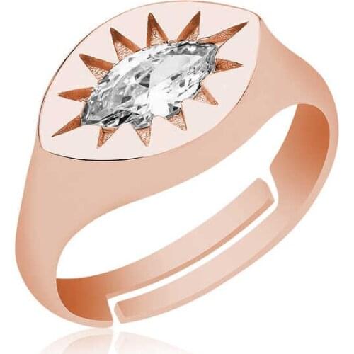 Silver Adjustable Rose North Star Knight Templar Ring