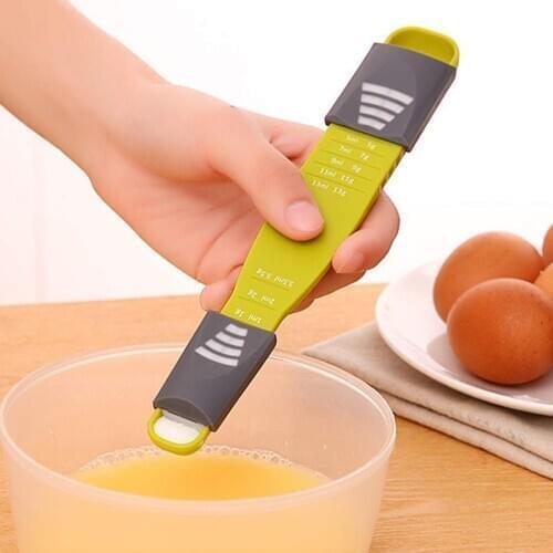 Adjustable Measuring Spoons Double End Eight Stall Scale Measure Cup Kitchen Baking Cooking Tools Accessories