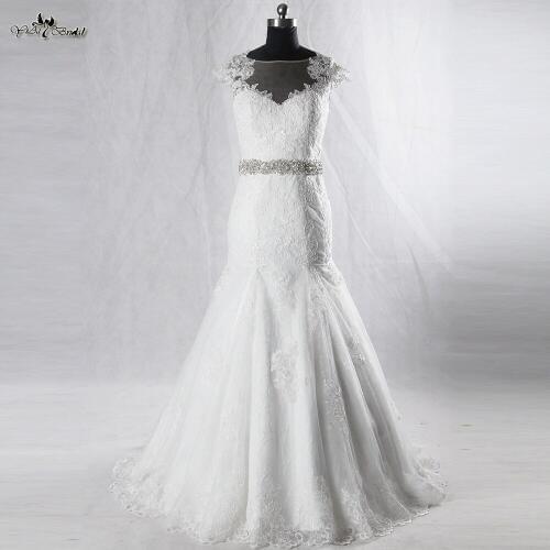 RSW928 Cap Sleeve Trumpet Wedding Dress Lace Backless Wedding Dresses Abito Da Sposa In Pizzo