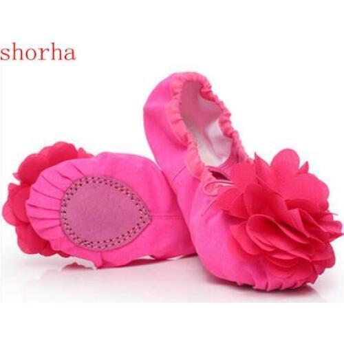 2017 Girls And Child Satin Soft Ballet Slippers Full Leather Outsole Choose Size According Adult soft leather dance shoes