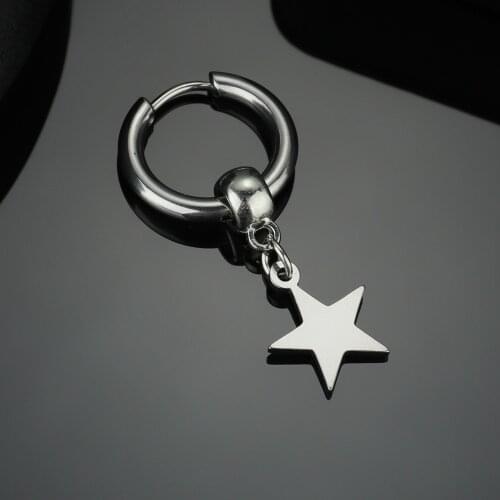 Silvery Stainless Steel Never Fade Star Charm Korean Drop Earring For Women Wedding Statement Jewelry