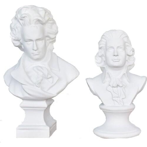 MOZART BEETHOVEN STATUES & SCULPTURES RESIN CRAFTS WESTERN CLASSICAL EUROPE STYLE ORNAMENTS HOME DECORATION ACCESSORIES R466