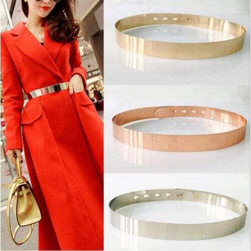 Belt Newly Design Women Lady Fashion Pattern Metal Gold Chain Belt Waist Strap Two Colors 3 Size